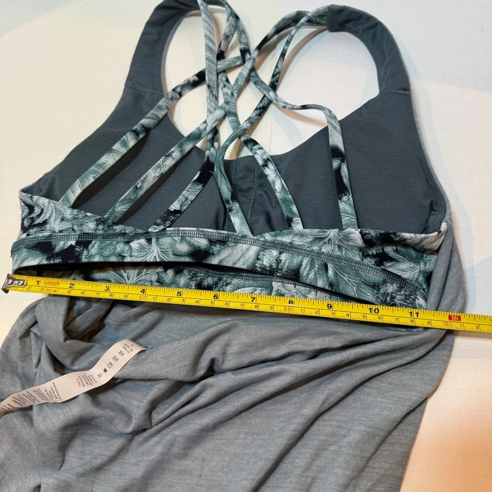 Peloton Lululemon Slay The Studio 2-In-1 Tank Heathered Blue Cast Women‎ Size 4